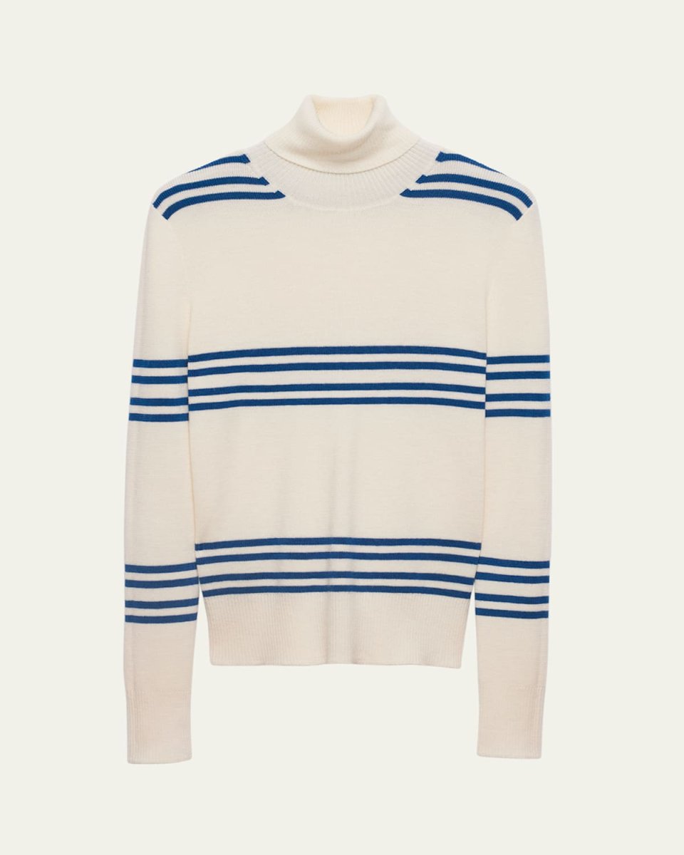 Striped Wool Turtleneck Sweater